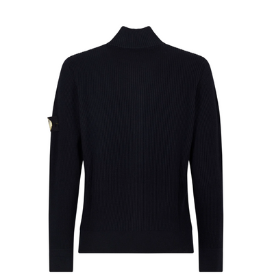 Full-Zip Wool Knit Jacket – Deep Black SI 02