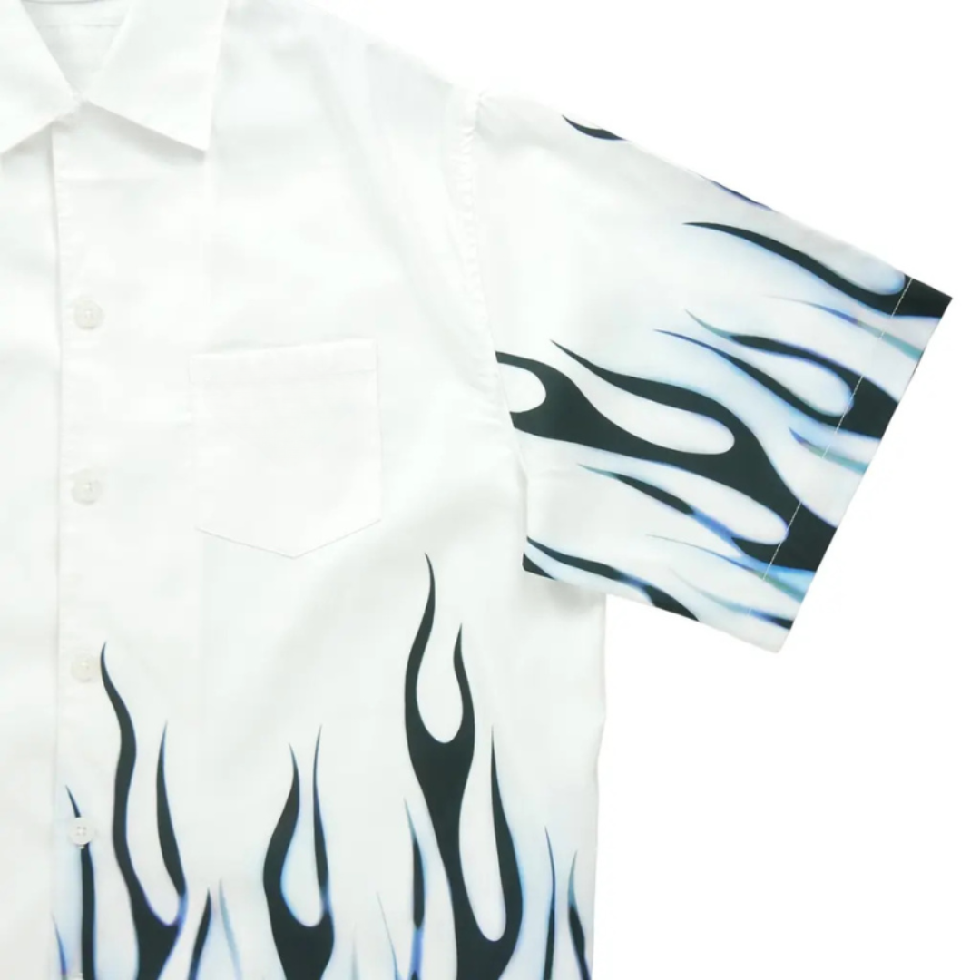 Summer Shirt – White & Electric Blue PM02