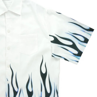 Summer Shirt – White & Electric Blue PM02